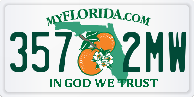 FL license plate 3572MW