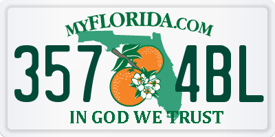 FL license plate 3574BL