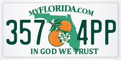 FL license plate 3574PP
