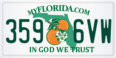 FL license plate 3596VW