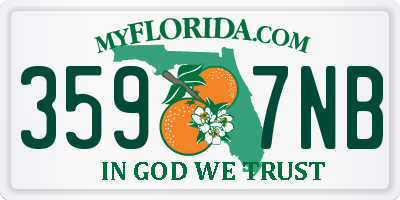 FL license plate 3597NB