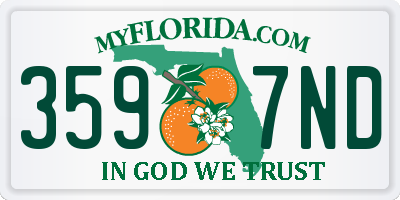 FL license plate 3597ND