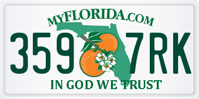FL license plate 3597RK
