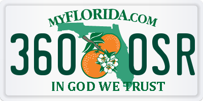 FL license plate 3600SR