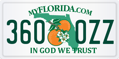 FL license plate 3600ZZ