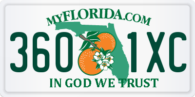 FL license plate 3601XC