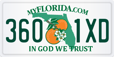 FL license plate 3601XD