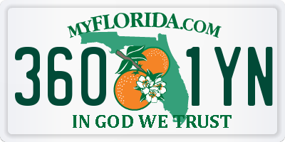 FL license plate 3601YN