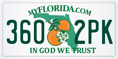 FL license plate 3602PK