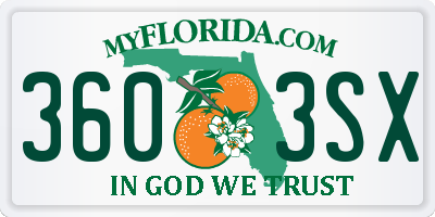 FL license plate 3603SX