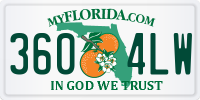 FL license plate 3604LW