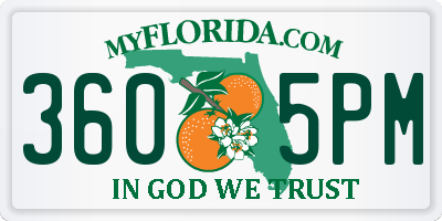 FL license plate 3605PM