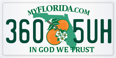 FL license plate 3605UH