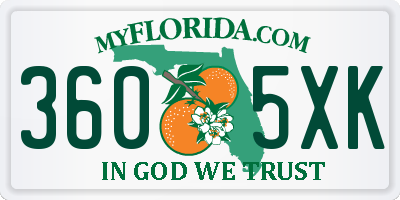 FL license plate 3605XK