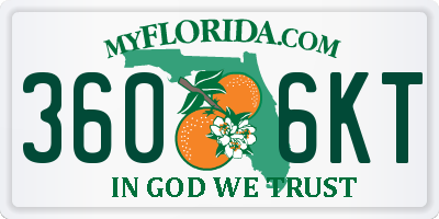 FL license plate 3606KT
