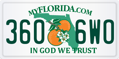 FL license plate 3606WO