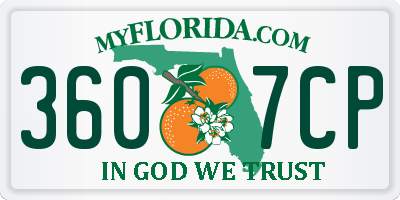 FL license plate 3607CP