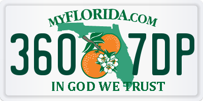 FL license plate 3607DP