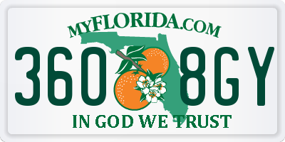 FL license plate 3608GY
