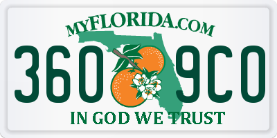 FL license plate 3609CO