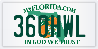 FL license plate 360HWL