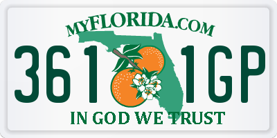 FL license plate 3611GP