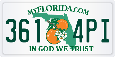 FL license plate 3614PI