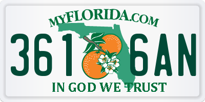 FL license plate 3616AN