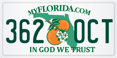 FL license plate 3620CT