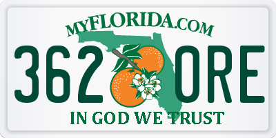 FL license plate 3620RE