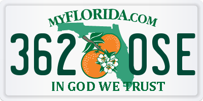FL license plate 3620SE