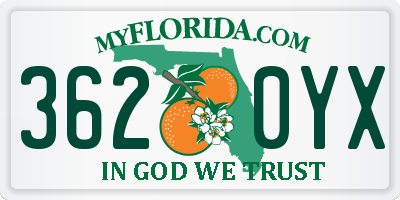 FL license plate 3620YX