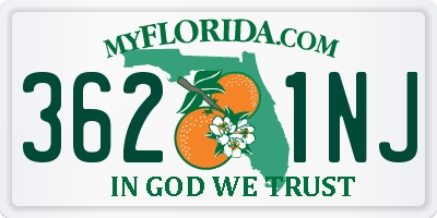 FL license plate 3621NJ