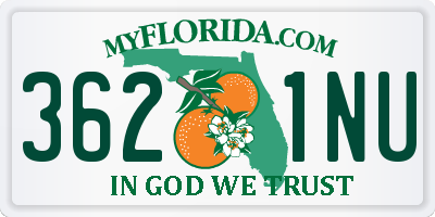 FL license plate 3621NU