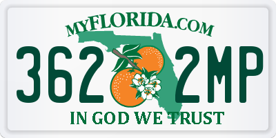 FL license plate 3622MP