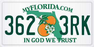 FL license plate 3623RK