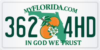 FL license plate 3624HD