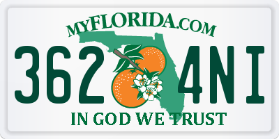 FL license plate 3624NI