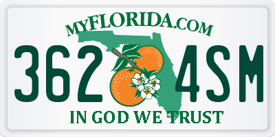 FL license plate 3624SM