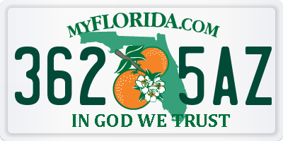 FL license plate 3625AZ