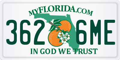 FL license plate 3626ME