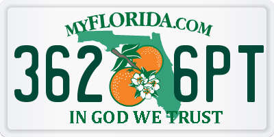 FL license plate 3626PT