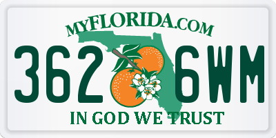 FL license plate 3626WM