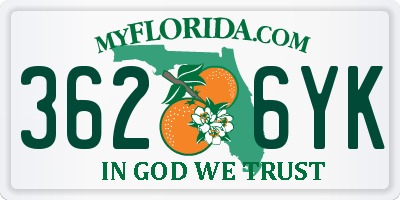 FL license plate 3626YK