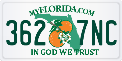 FL license plate 3627NC