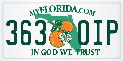 FL license plate 3630IP