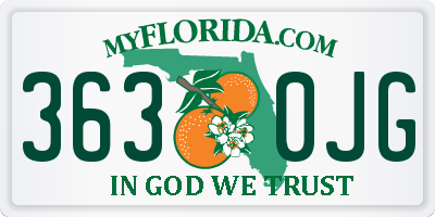 FL license plate 3630JG