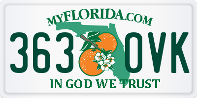 FL license plate 3630VK