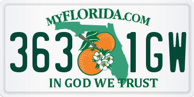 FL license plate 3631GW