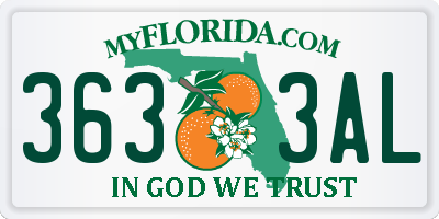 FL license plate 3633AL